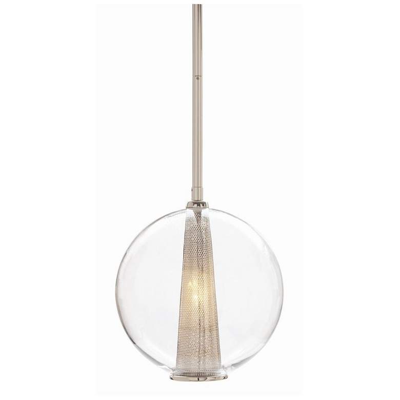 Image 1 Arteriors Home Caviar 10" Polished Nickel Clear Glass Modern Pendant