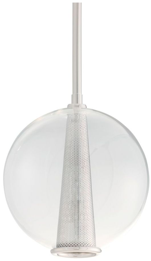 Image 2 Arteriors Home Caviar 10" Polished Nickel Clear Glass Modern Pendant more views