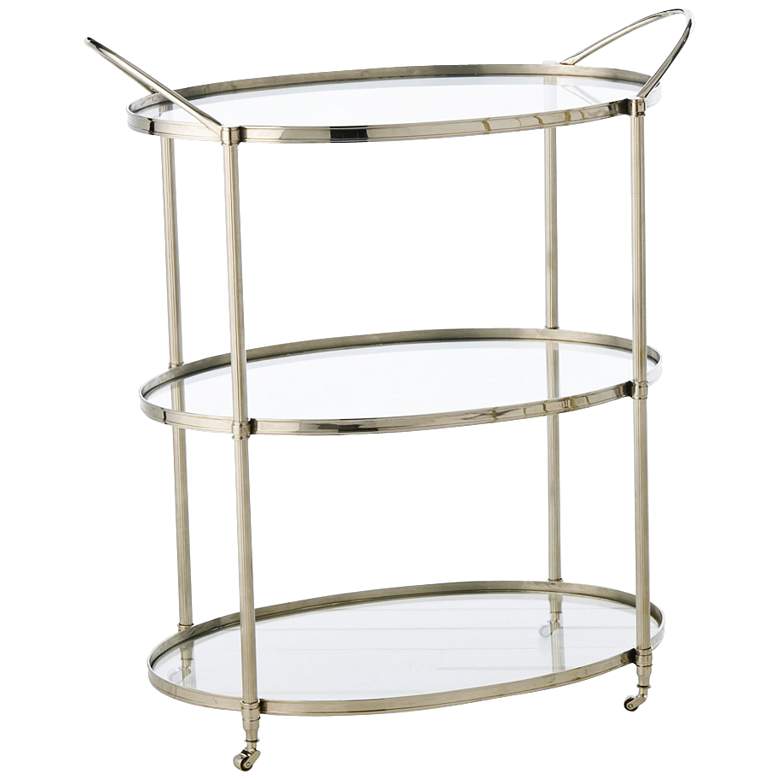 Image 1 Arteriors Home Connaught Polished Nickel Bar Cart
