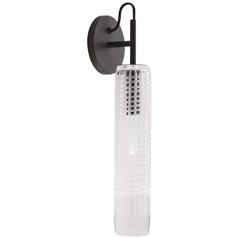 Image 1 Arteriors Home Cut Tall 18 1/2" High Black Wall Sconce