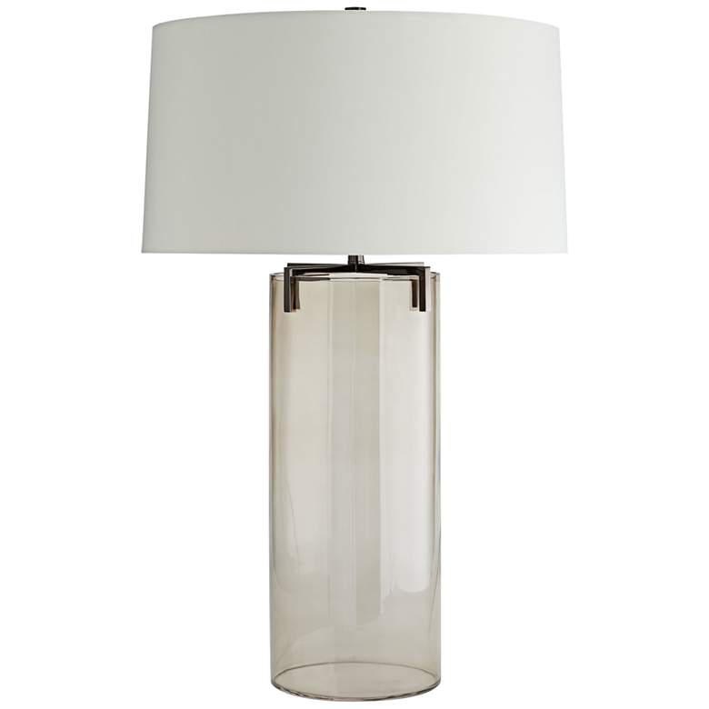 Image 1 Arteriors Home Dale 31 inch Smoke Glass Cylindrical Table Lamp