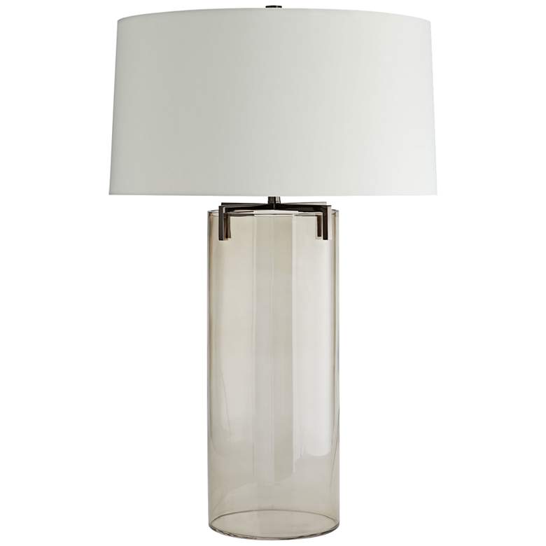 Image 1 Arteriors Home Dale 31" Smoke Glass Cylindrical Table Lamp