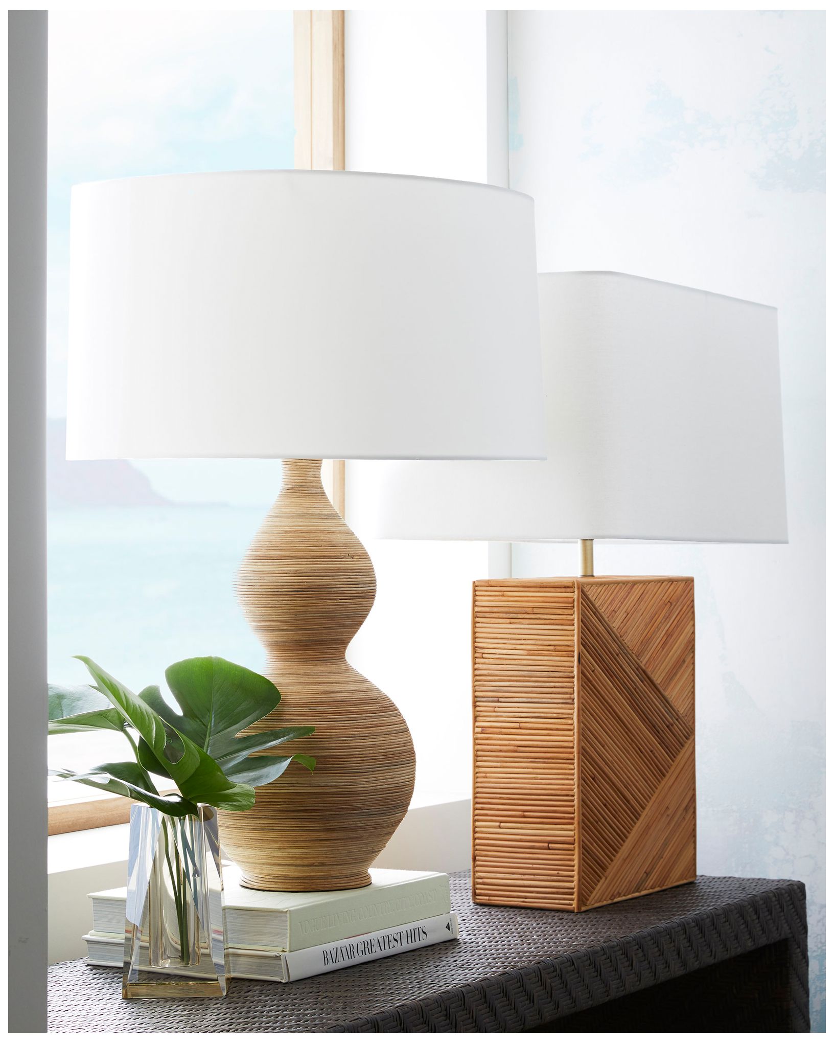 Arteriors Home Donna 28 1/2" Natural Rattan Double Gourd Table Lamp