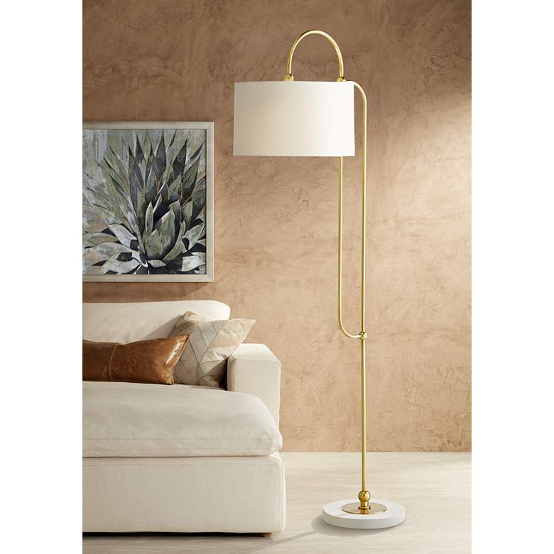 Image 1 Arteriors Home Dorchester Antique Brass Metal Floor Lamp