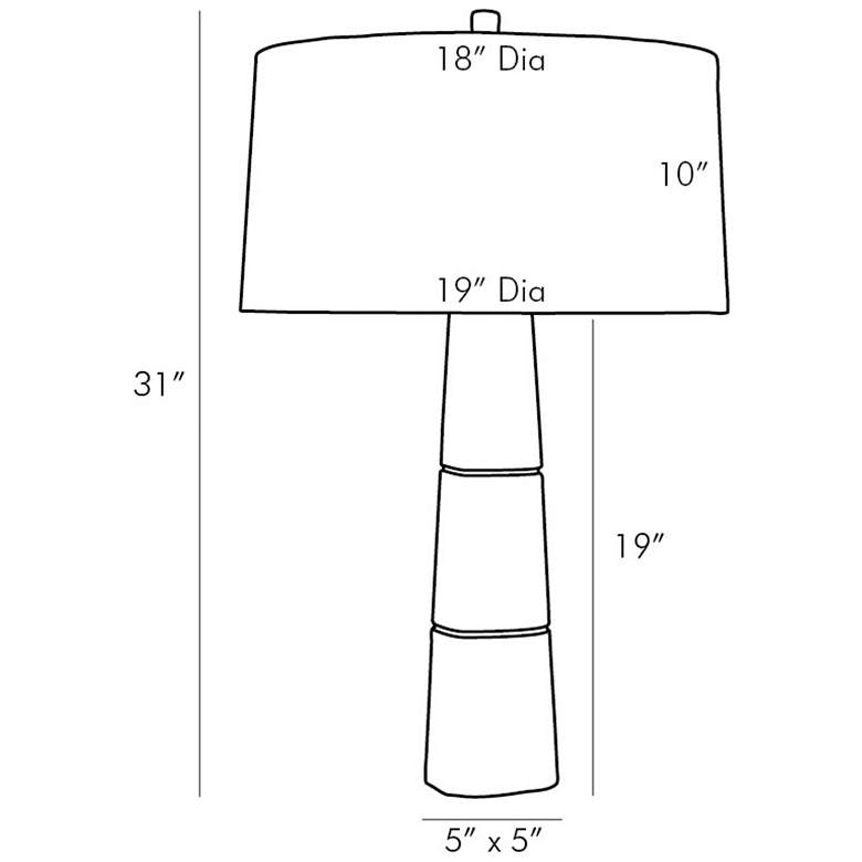 Image 7 Arteriors Home Dosman 31" Snow Marble Obelisk Table Lamp more views