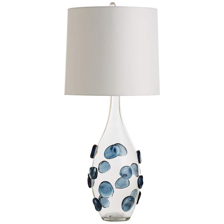 Image 1 Arteriors Home Edge 33 1/2 inch Navy Blue Dollops Glass Table Lamp