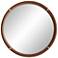 Arteriors Home Edmund 30" Brown Leather Round Wall Mirror