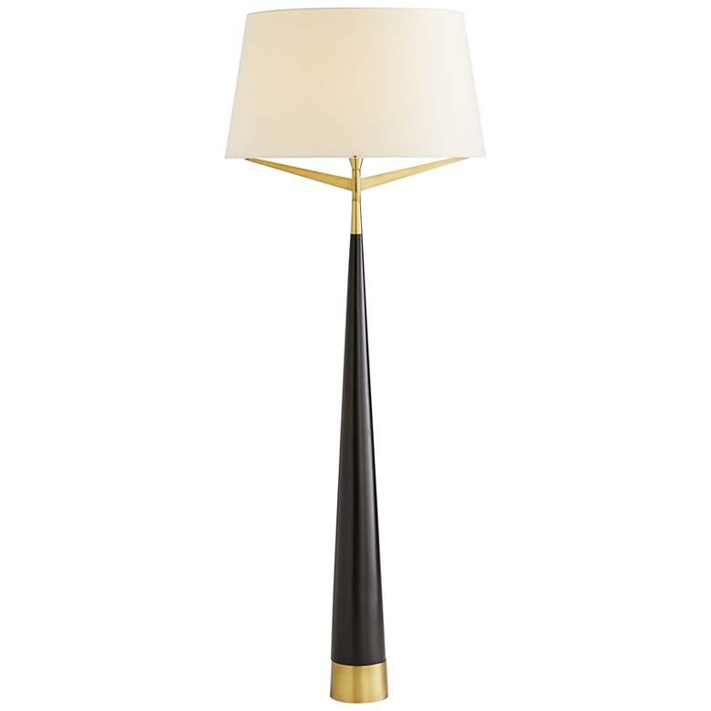 Image 2 Arteriors Home Elden 68 1/2" Black and Antique Brass Cone Floor Lamp