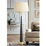 1_Arteriors Home Elden 68 1/2" Black and Antique Brass Cone Floor Lamp