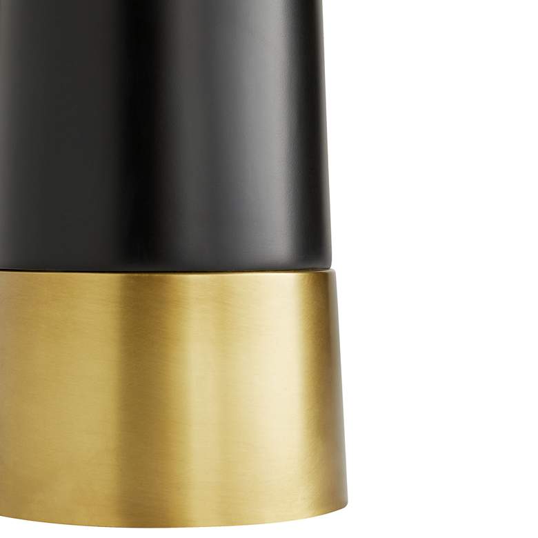Image 3 Arteriors Home Elden 68 1/2" Black and Antique Brass Cone Floor Lamp more views
