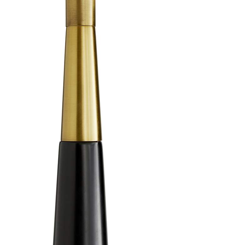 Image 5 Arteriors Home Elden 68 1/2" Black and Antique Brass Cone Floor Lamp more views