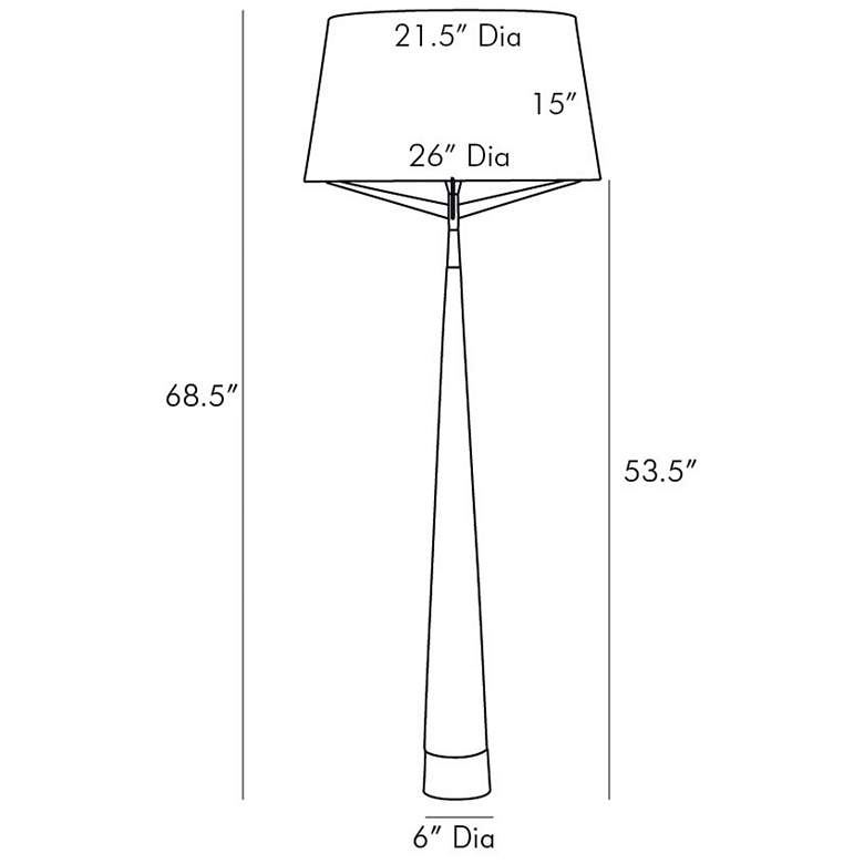 Image 7 Arteriors Home Elden 68 1/2" Black and Antique Brass Cone Floor Lamp more views