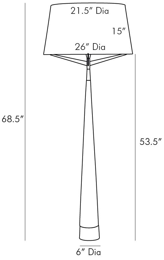 Arteriors Home Elden 68 1/2" Black and Antique Brass Cone Floor Lamp