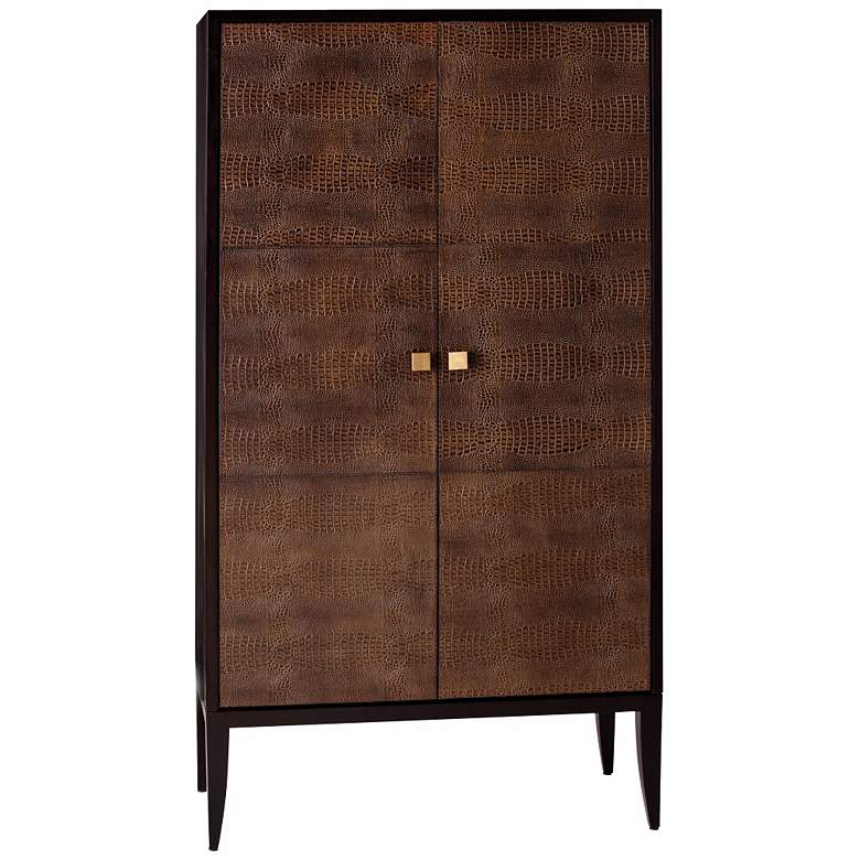Image 1 Arteriors Home Elle Leather/Wood Cabinet