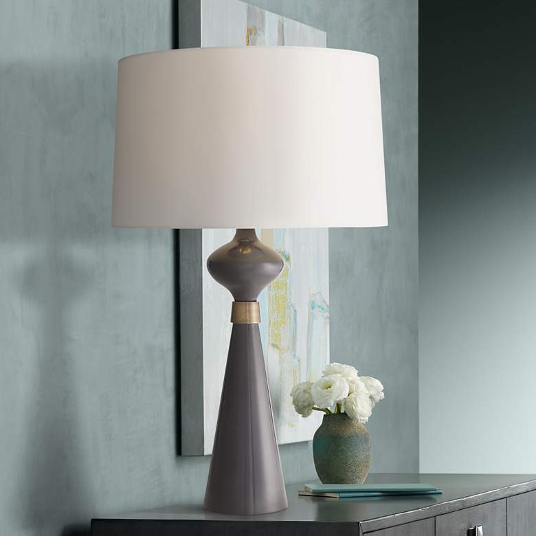 Image 1 Arteriors Home Evette 30" Bronze and Brass Metal Table Lamp