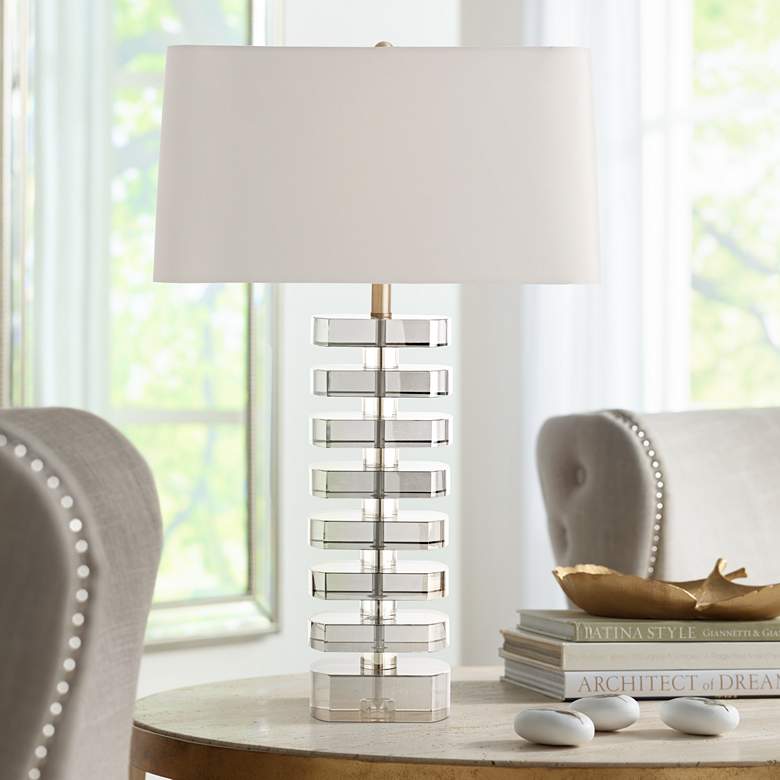 Image 1 Arteriors Home Ferris Smoke and Champagne Crystal Table Lamp