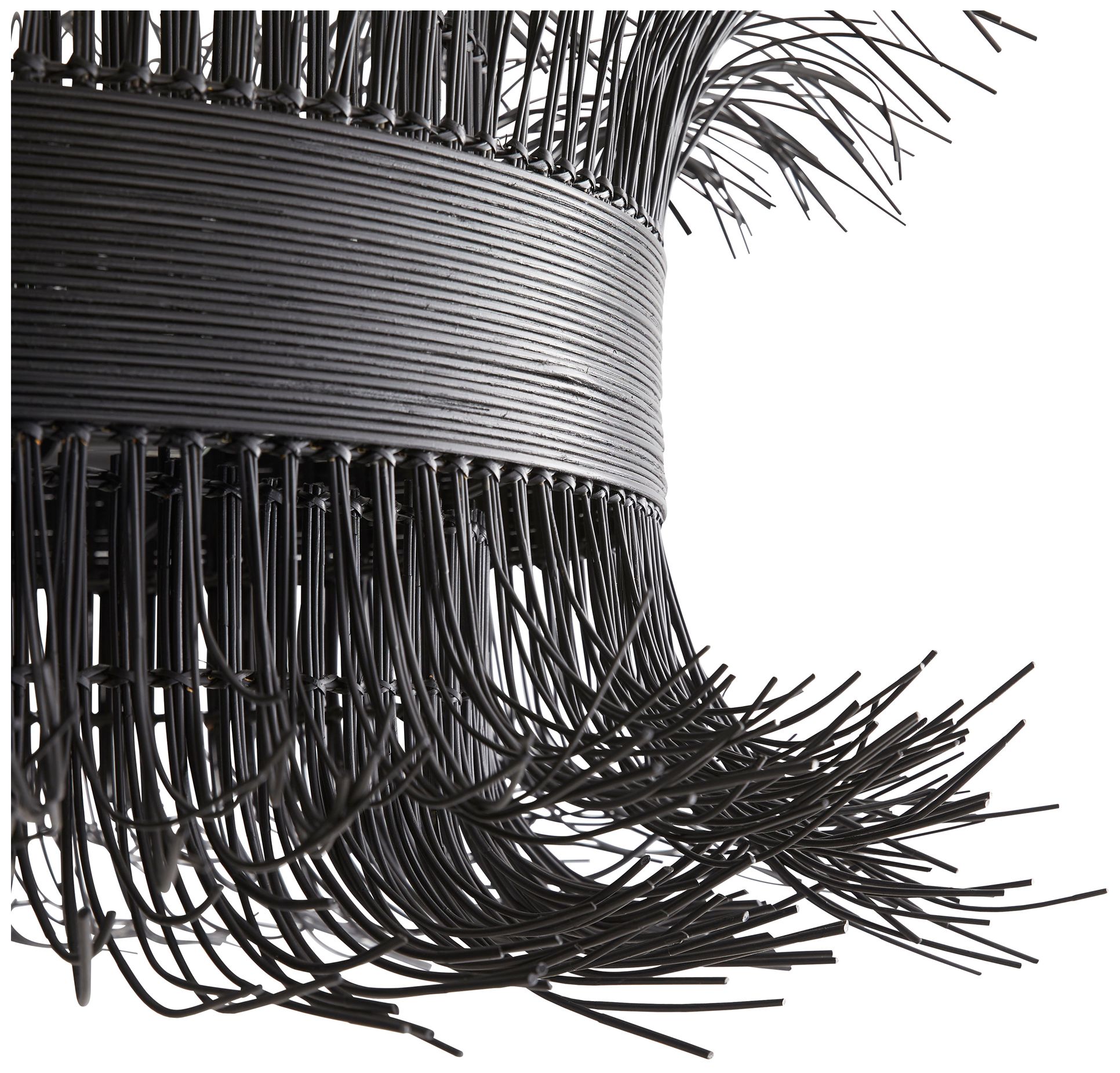 Image 5 Arteriors Home Filamento 42" Wide Black Rattan Chandelier more views