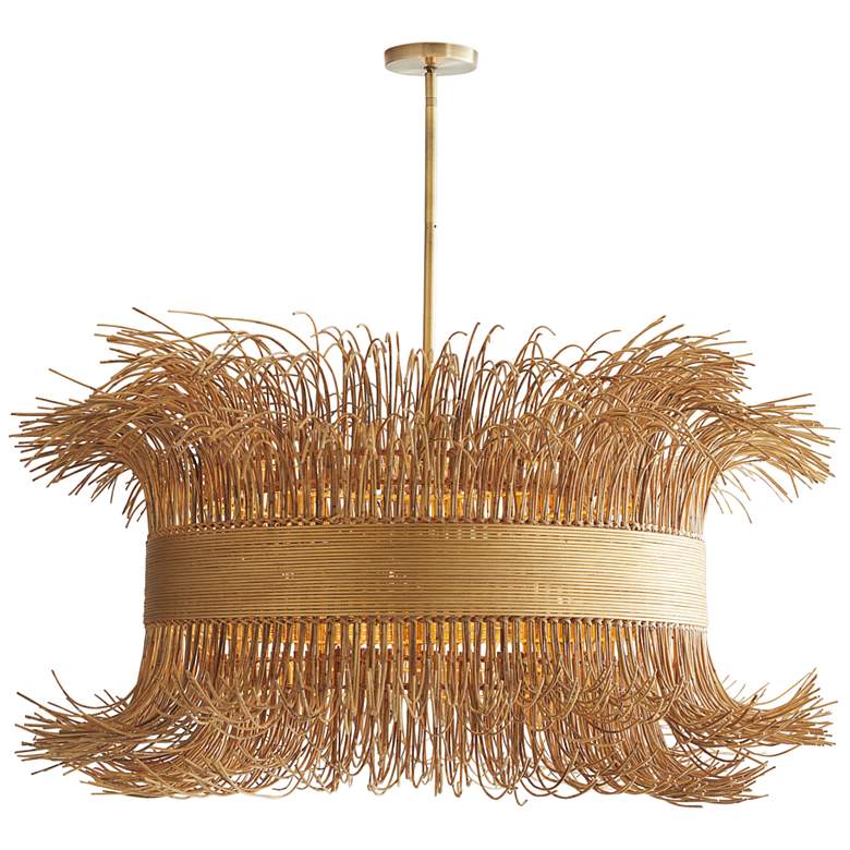 Image 1 Arteriors Home Filamento 42" Wide Natural Rattan Chandelier