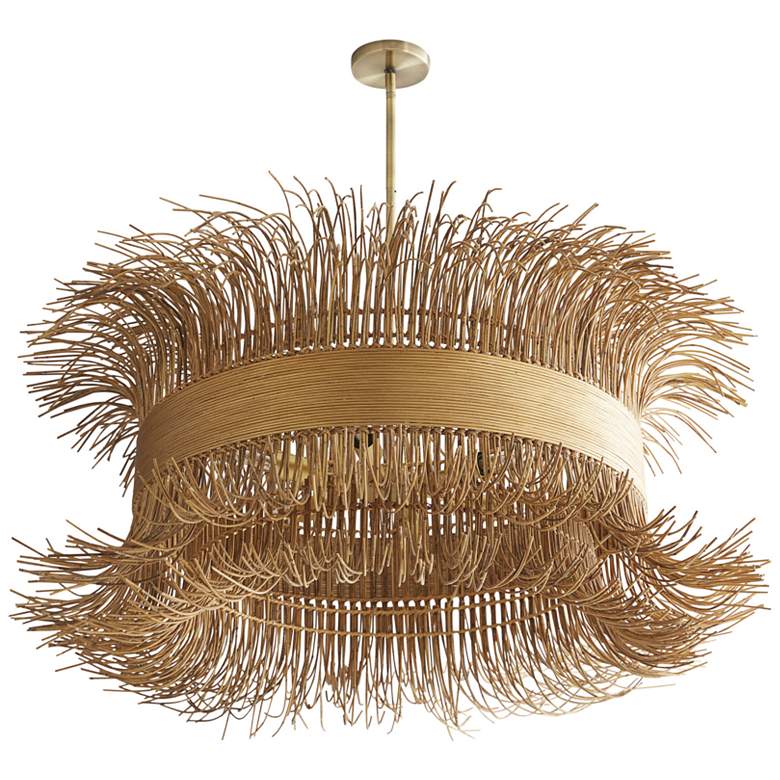 Image 4 Arteriors Home Filamento 42 inch Wide Natural Rattan Chandelier more views