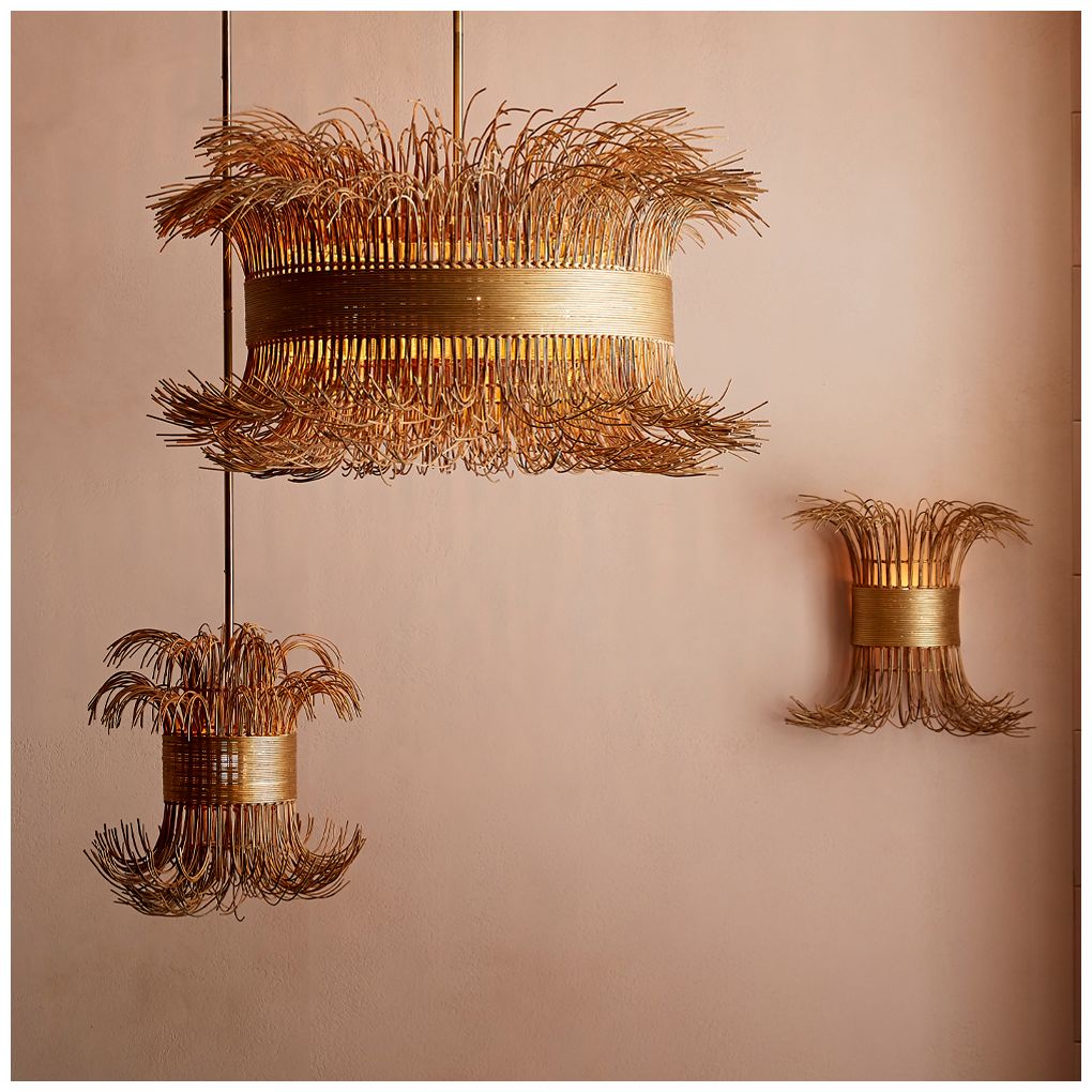 Arteriors Home Filamento 42" Wide Natural Rattan Chandelier