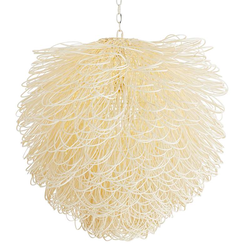Image 1 Arteriors Home Finley 32 inch Wide White Rattan Chandelier