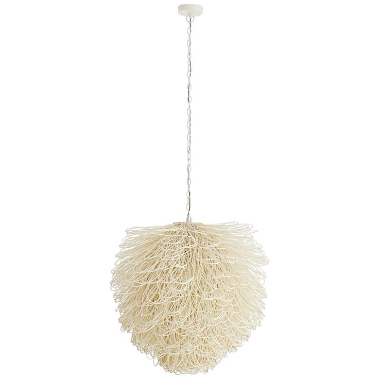 Image 4 Arteriors Home Finley 32" Wide White Rattan Chandelier more views