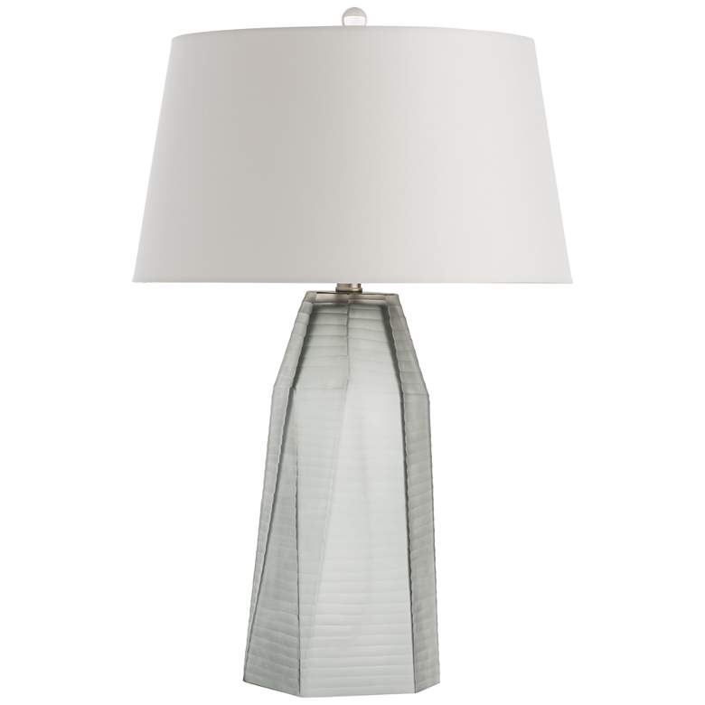 Image 1 Arteriors Home Foster Smoke Faceted Glass Table Lamp