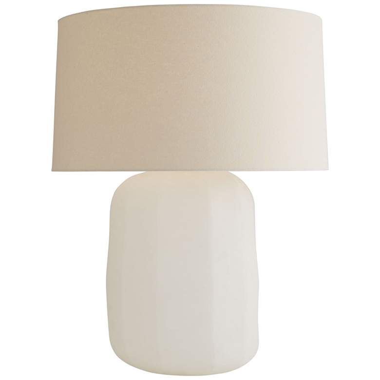 Image 2 Arteriors Home Frio 29 inch Modern White Etched Glass Table Lamp