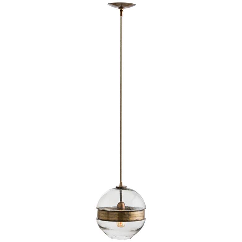 Image 2 Arteriors Home Garrison 9 1/2"W Brass and Glass Mini Pendant
