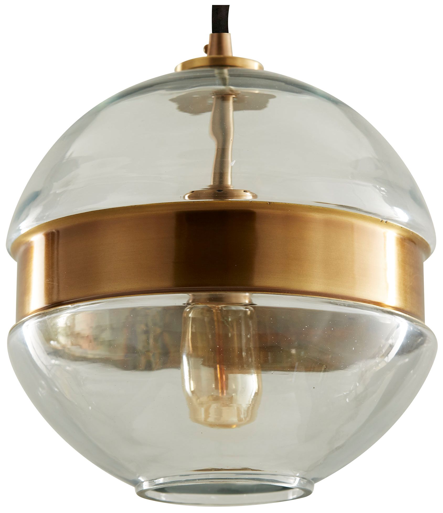 Image 4 Arteriors Home Garrison 9 1/2"W Brass and Glass Mini Pendant more views