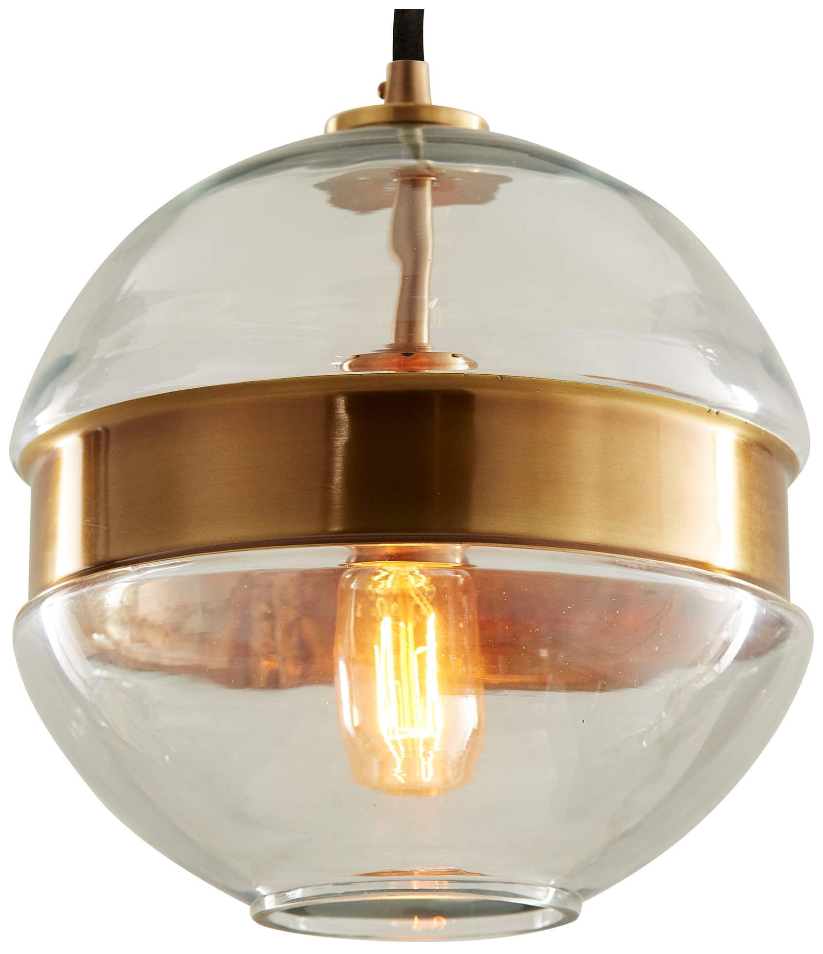 Image 5 Arteriors Home Garrison 9 1/2"W Brass and Glass Mini Pendant more views