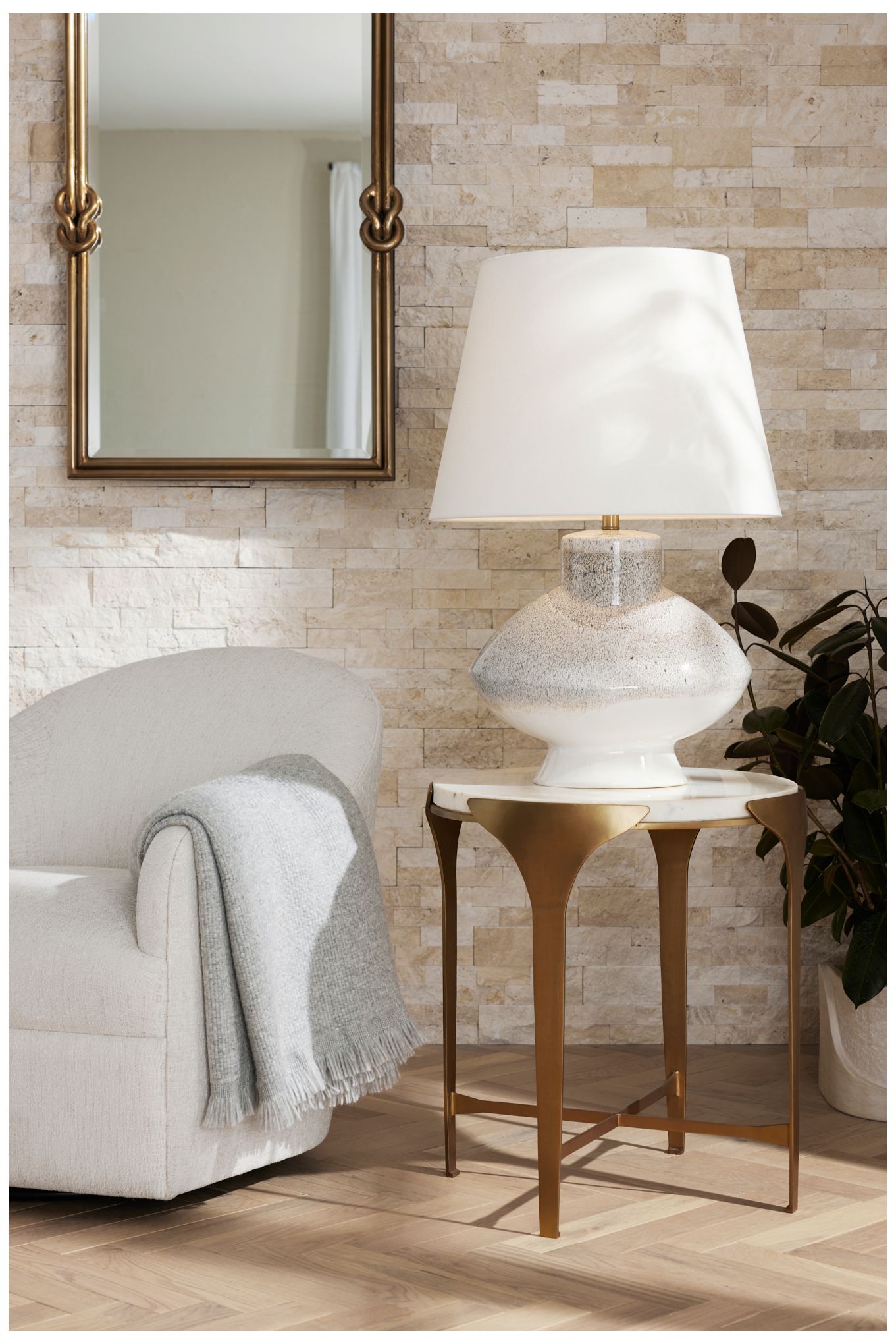Image 6 Arteriors Home Ginn 30" High Pebble Reactive Glaze Ceramic Table Lamp more views