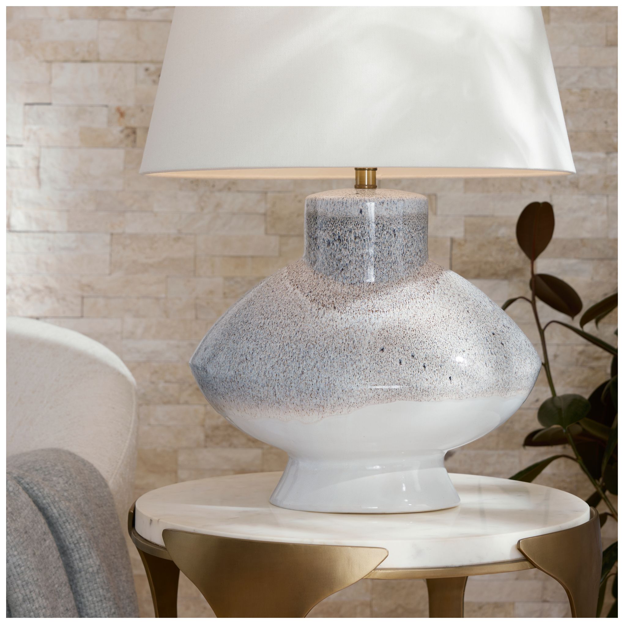 Image 7 Arteriors Home Ginn 30" High Pebble Reactive Glaze Ceramic Table Lamp more views