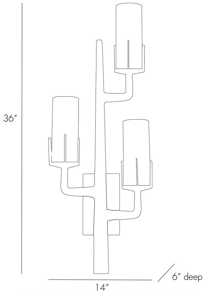 Image 3 Arteriors Home Griffin 36" High Bronze 3-Light Wall Sconce more views