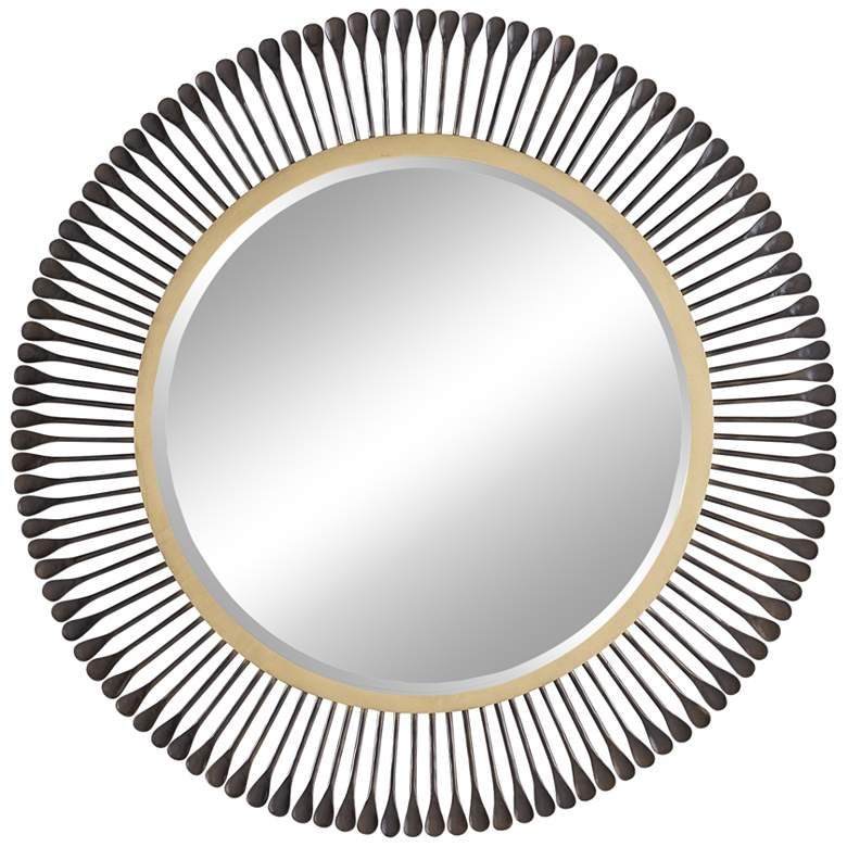 Image 1 Arteriors Home Hanna Bronze 31" Round Wall Mirror