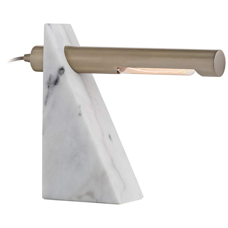 Image 1 Arteriors Home Hargis Pale Brass and White Marble Desk Lamp