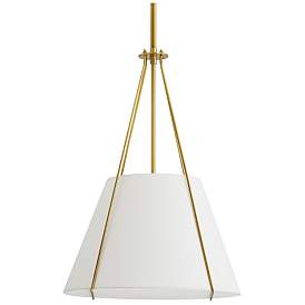 Image1 of Arteriors Home Heloise 18 1/2" Wide Antique Brass White Linen Pendant