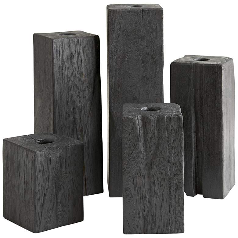 Arteriors Home Henlee Ebony Taper Candle Holders Set of 5