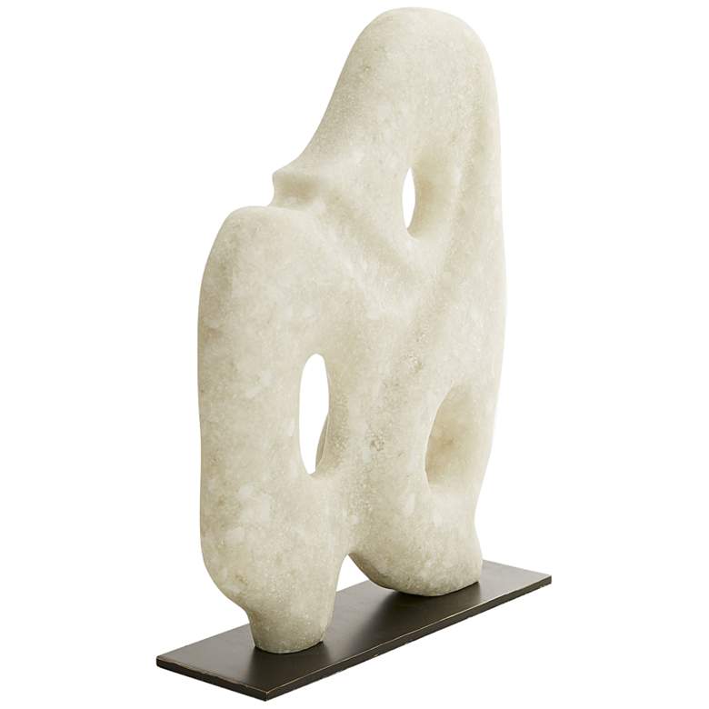 Image 1 Arteriors Home Hiroshi 13 1/2"H White Glass Stone Sculpture
