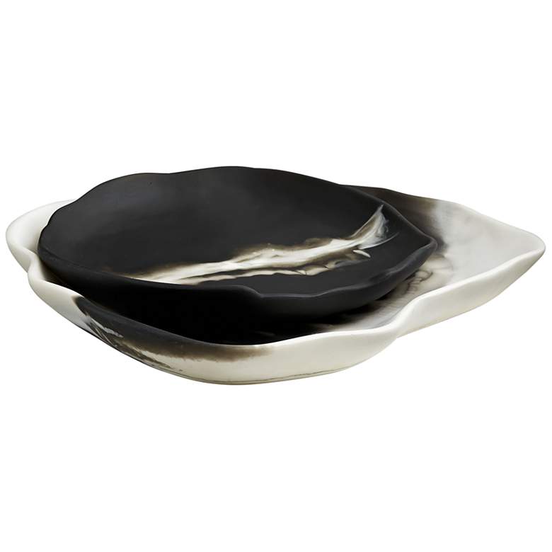 Image 1 Arteriors Home Hollie Black White Decorative Trays Set of 2