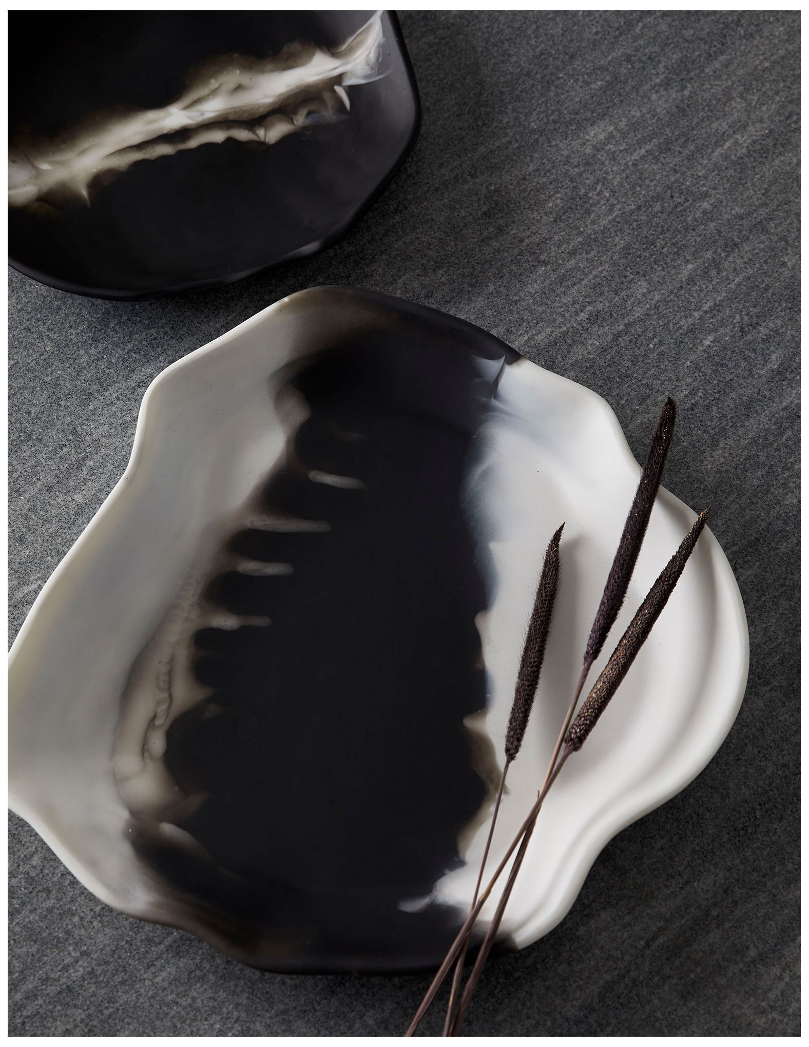 Arteriors Home Hollie Black White Decorative Trays Set of 2