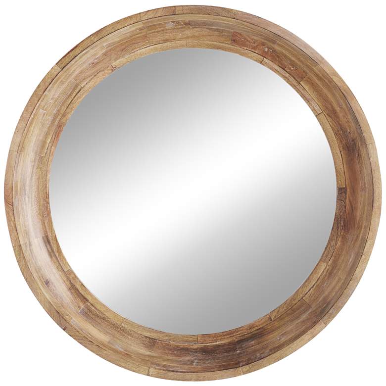 Image 1 Arteriors Home Howard Washed Tobacco 40 inch Round Wall Mirror