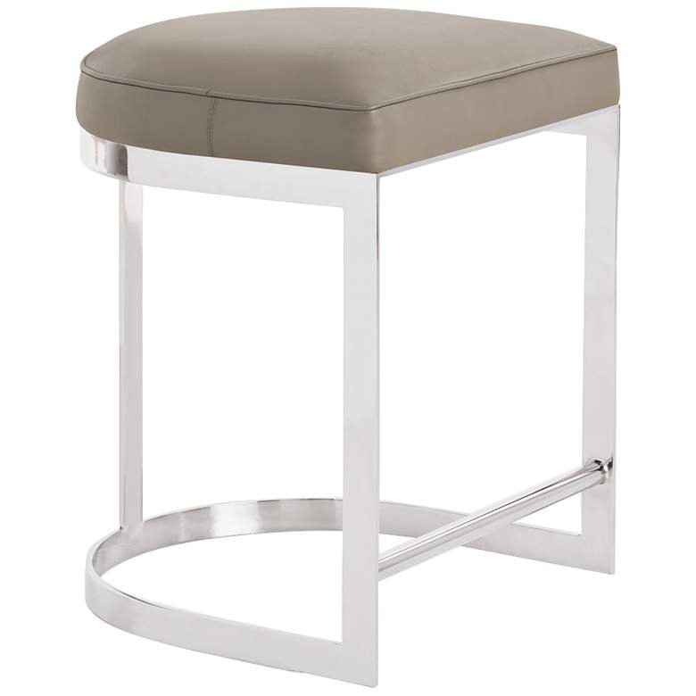 Image 1 Arteriors Home Howell 24 inch Dove Gray Leather Counter Stool