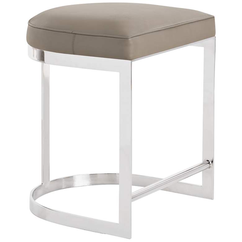 Image 1 Arteriors Home Howell 24" Dove Gray Leather Counter Stool