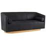 1_Arteriors Home Huxley 77" Wide Black Noir Faux Leather Modern Sofa