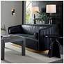 6_Arteriors Home Huxley 77" Wide Black Noir Faux Leather Modern Sofa more views