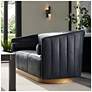 7_Arteriors Home Huxley 77" Wide Black Noir Faux Leather Modern Sofa more views