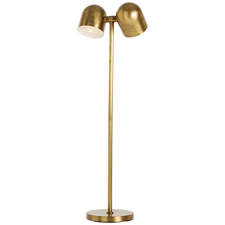 Image 1 Arteriors Home Jacoby 2-Light Antique Brass Floor Lamp