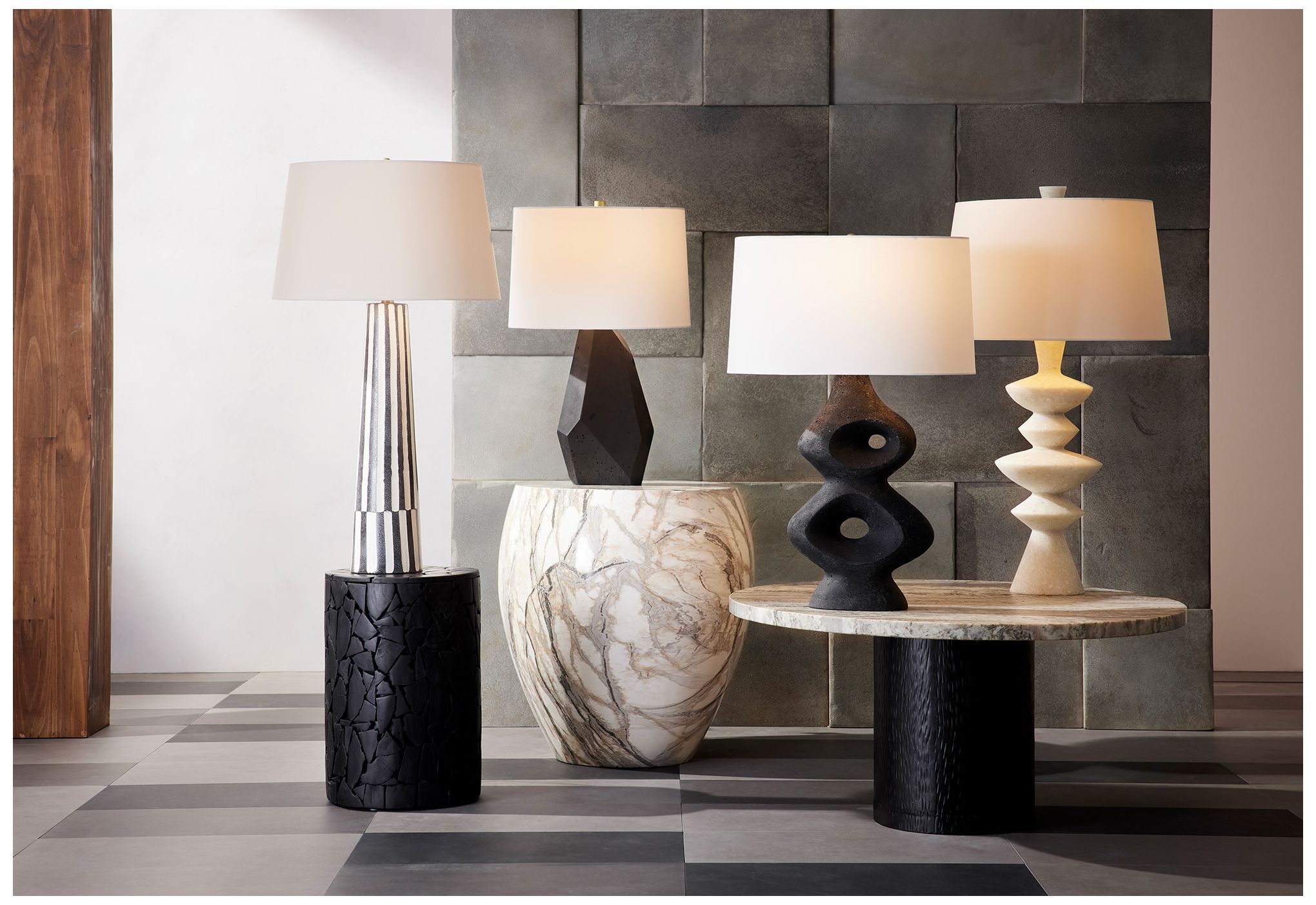 Image 7 Arteriors Home Jillian 32" White Glass Stone Modern Table Lamp more views