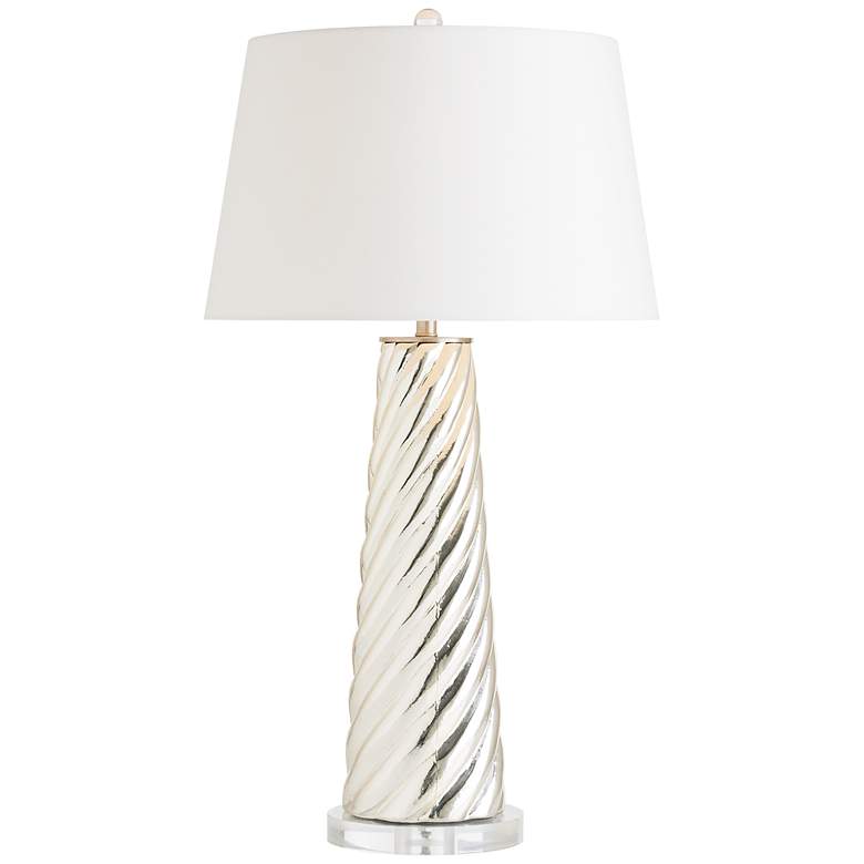Image 1 Arteriors Home Joni Tapered Silver Glass Table Lamp